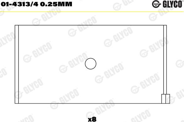 Glyco 01-4313/4 0.25mm - Шатуни підшипник autocars.com.ua