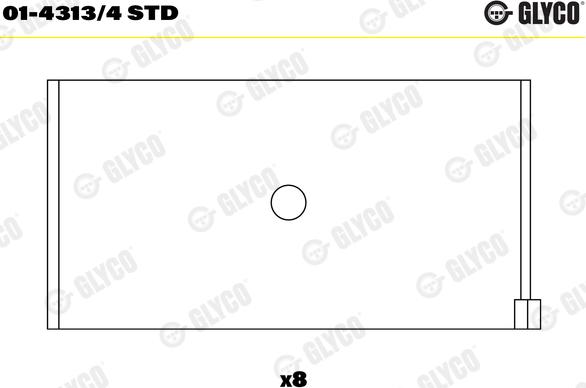 Glyco 01-4313/4 STD - шатуни підшипник autocars.com.ua