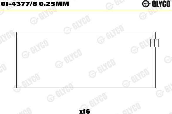 Glyco 01-4377/8 0.25mm - шатуни підшипник autocars.com.ua