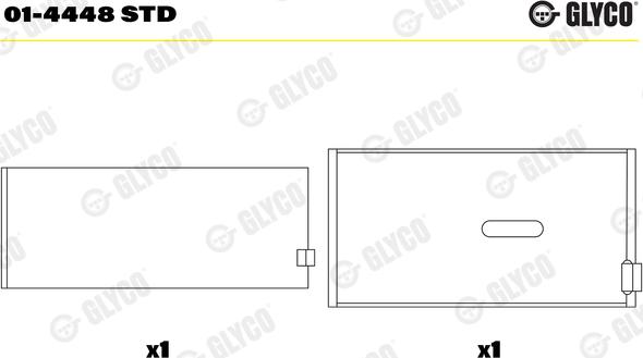 Glyco 01-4448 STD - шатуни підшипник autocars.com.ua