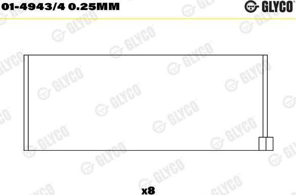 Glyco 01-4943/4 0.25MM - Шатунный подшипник avtokuzovplus.com.ua