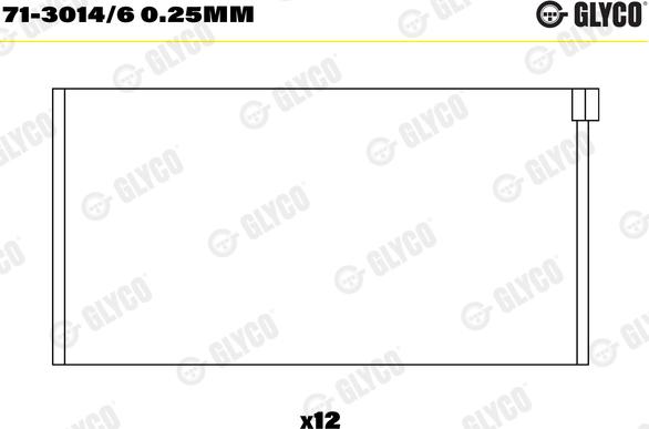 Glyco 71-3014/6 0.25mm - Шатунный подшипник avtokuzovplus.com.ua