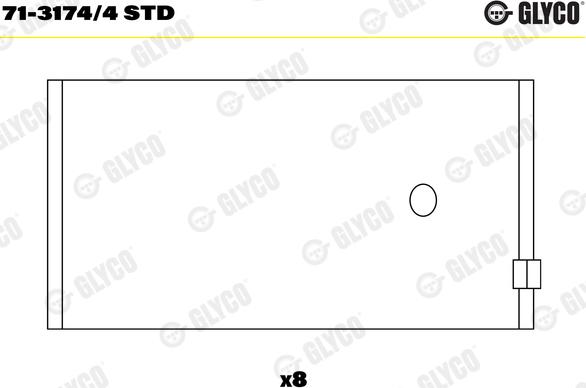 Glyco 71-3174/4 STD - шатуни підшипник autocars.com.ua