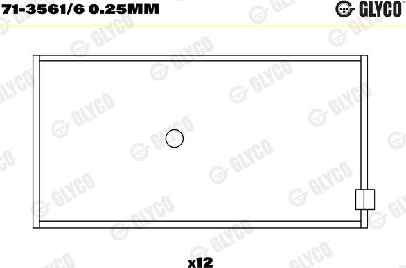 Glyco 71-3561/6 0.25mm - шатуни підшипник autocars.com.ua