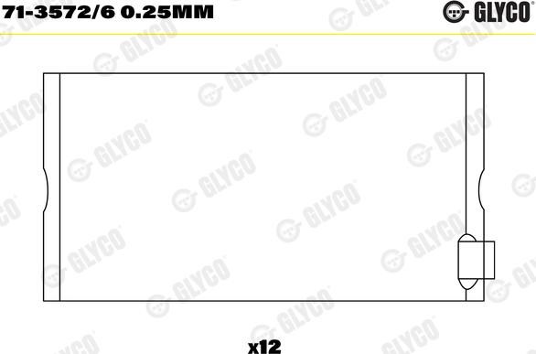 Glyco 71-3572/6 0.25mm - шатуни підшипник autocars.com.ua