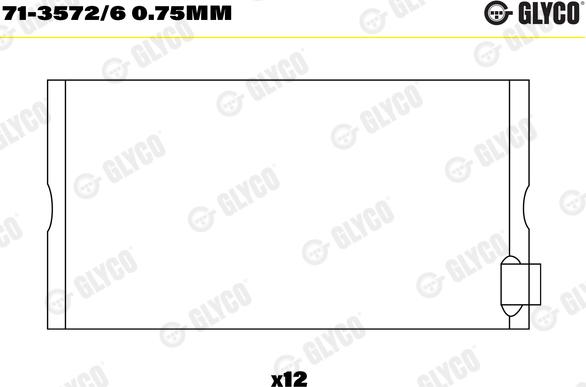 Glyco 71-3572/6 0.75mm - шатуни підшипник autocars.com.ua