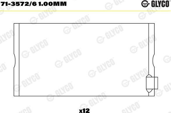 Glyco 71-3572/6 1.00mm - шатуни підшипник autocars.com.ua