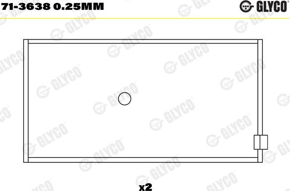 Glyco 71-3638 0.25mm - Шатунный подшипник avtokuzovplus.com.ua