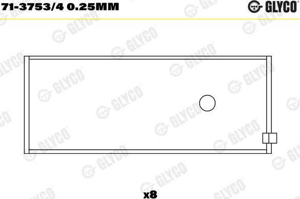 Glyco 71-3753/4 0.25mm - шатуни підшипник autocars.com.ua