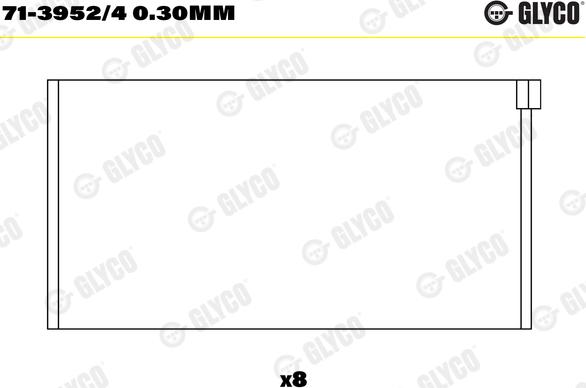Glyco 71-3952/4 0.30mm - шатуни підшипник autocars.com.ua