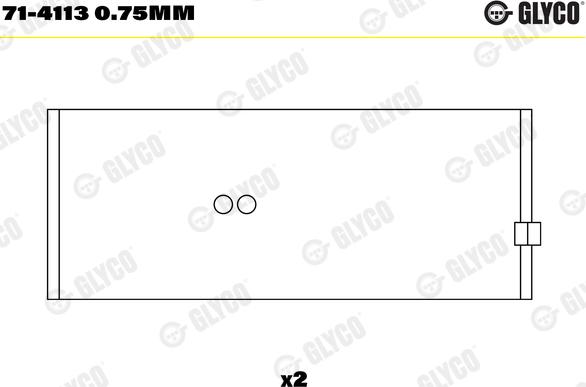 Glyco 71-4113 0.75mm - шатуни підшипник autocars.com.ua