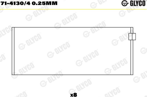 Glyco 71-4130/4 0.25mm - Вкладиші шатунні autocars.com.ua