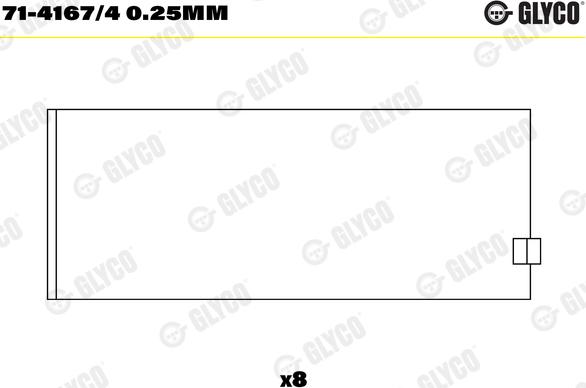 Glyco 71-4167/4 0.25mm - шатуни підшипник autocars.com.ua