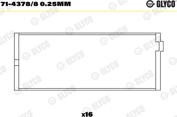 Glyco 71-4378/8 0.25mm - шатуни підшипник autocars.com.ua