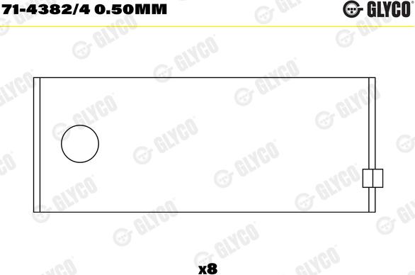 Glyco 71-4382/4 0.50mm - шатуни підшипник autocars.com.ua