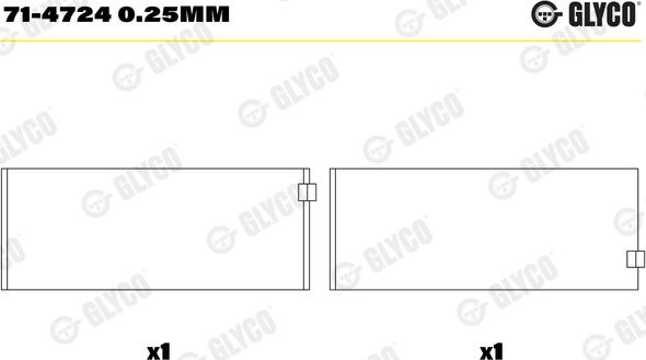 Glyco 71-4724 0.25MM - Шатунный подшипник avtokuzovplus.com.ua