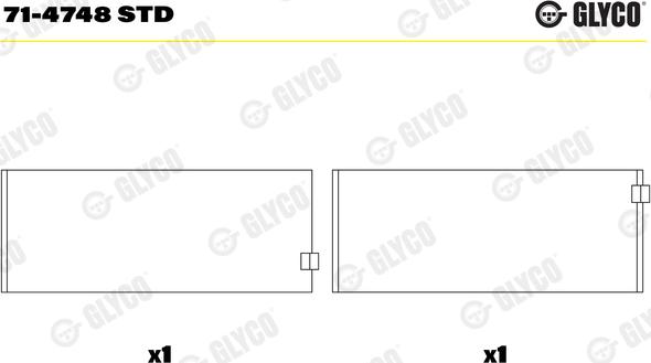 Glyco 71-4748 STD - шатуни підшипник autocars.com.ua