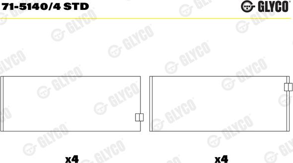 Glyco 71-5140/4 STD - Шатунный подшипник avtokuzovplus.com.ua