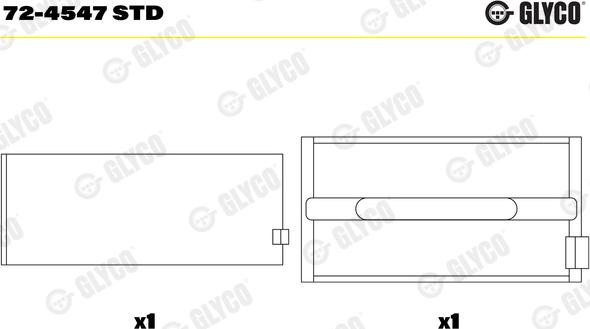 Glyco 72-4547 STD - Подшипник коленвала avtokuzovplus.com.ua