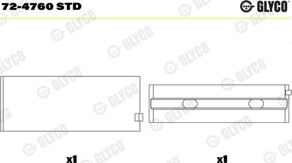 Glyco 72-4760 STD - Підшипник коленвала autocars.com.ua