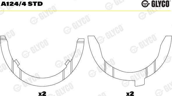 Glyco A124/4 STD - Упорная шайба, коленчатый вал avtokuzovplus.com.ua