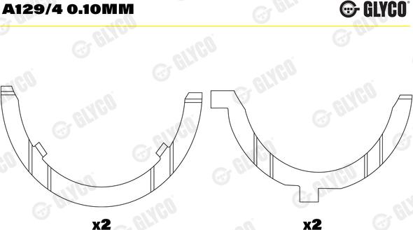 Glyco A129/4 0.10mm - Дистанційна шайба, колінчастий вал autocars.com.ua