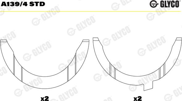 Glyco A139/4 STD - Упорная шайба, коленчатый вал avtokuzovplus.com.ua