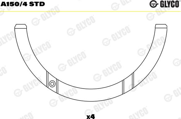 Glyco A150/4 STD - Дистанційна шайба, колінчастий вал autocars.com.ua