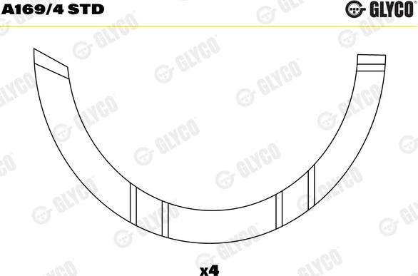 Glyco A169/4 STD - Упорная шайба, коленчатый вал avtokuzovplus.com.ua