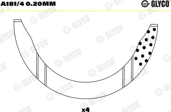 Glyco A181/4 0.20mm - Дистанційна шайба, колінчастий вал autocars.com.ua