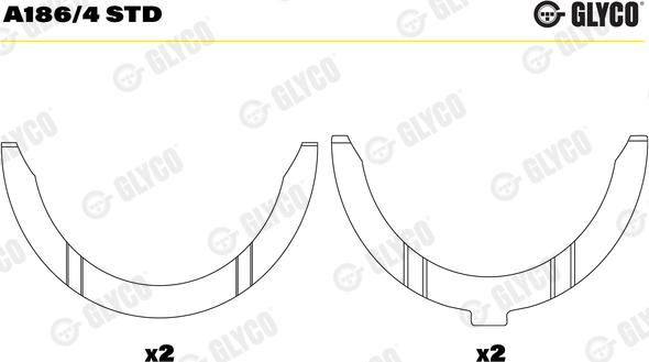 Glyco A186/4 STD - Упорная шайба, коленчатый вал avtokuzovplus.com.ua