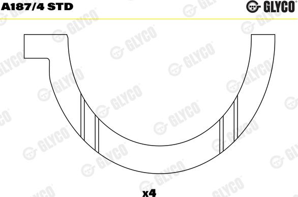 Glyco A187/4 STD - Упорная шайба, коленчатый вал avtokuzovplus.com.ua