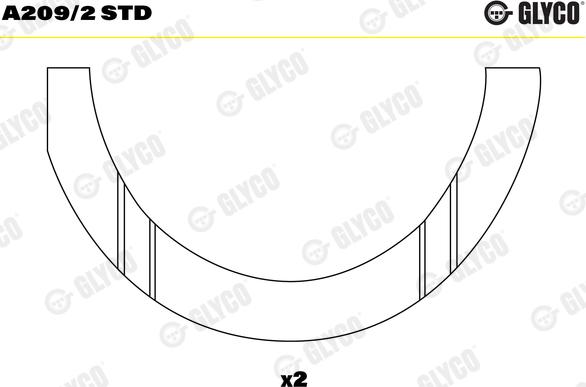 Glyco A209/2 STD - Упорная шайба, коленчатый вал avtokuzovplus.com.ua