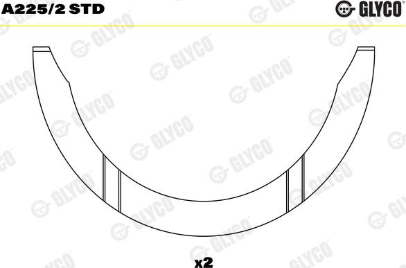 Glyco A225/2 STD - Упорная шайба, коленчатый вал avtokuzovplus.com.ua