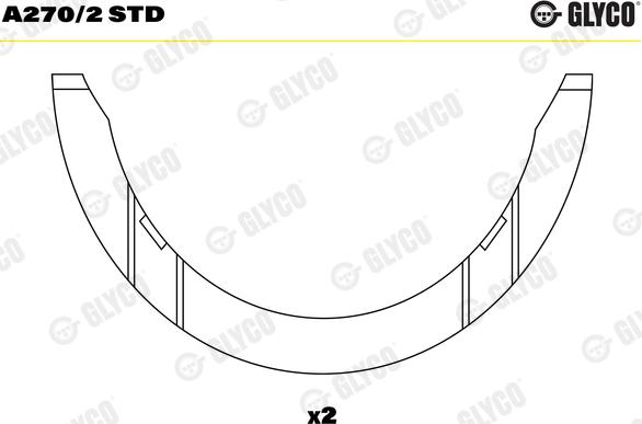 Glyco A270/2 STD - Упорная шайба, коленчатый вал avtokuzovplus.com.ua