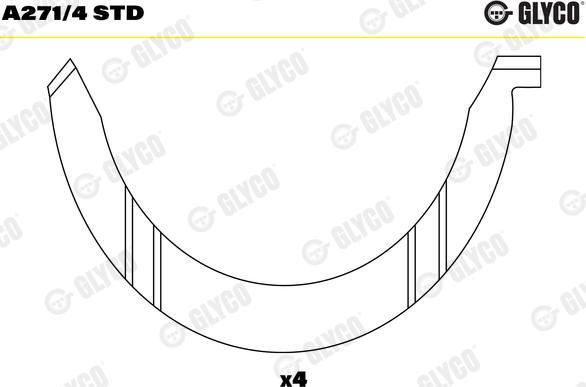 Glyco A271/4 STD - Дистанційна шайба, колінчастий вал autocars.com.ua