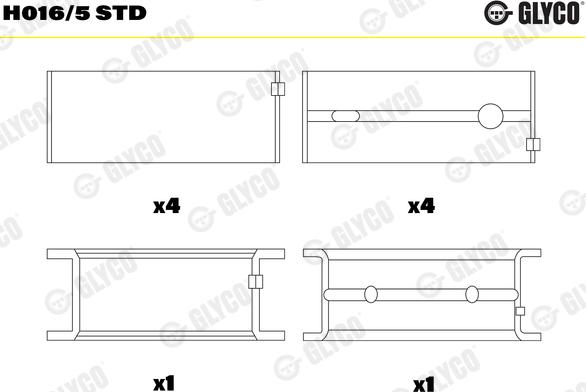 Glyco H016/5 STD - Підшипник коленвала autocars.com.ua