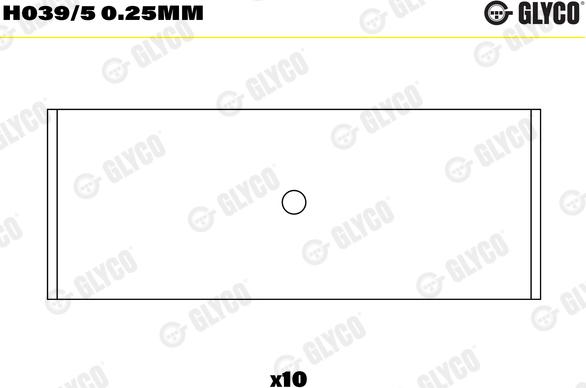 Glyco H039/5 0.25mm - Підшипник коленвала autocars.com.ua