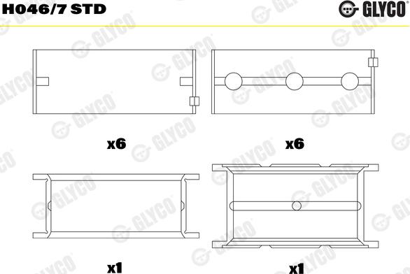 Glyco H046/7 STD - Подшипник коленвала avtokuzovplus.com.ua