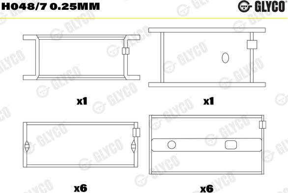 Glyco H048/7 0.25MM - Підшипник коленвала autocars.com.ua