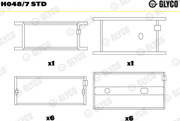 Glyco H048/7 STD - Підшипник коленвала autocars.com.ua