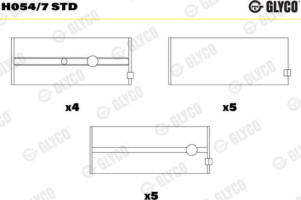 Glyco H054/7 STD - Підшипник коленвала autocars.com.ua