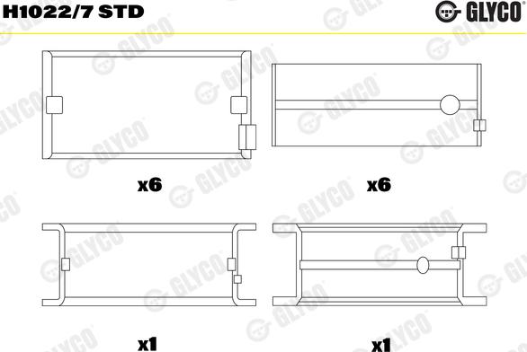 Glyco H1022/7 STD - Подшипник коленвала avtokuzovplus.com.ua