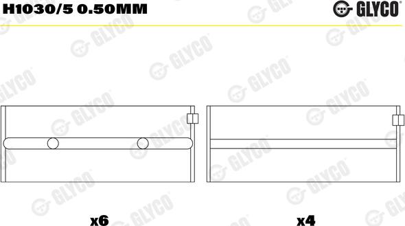 Glyco H1030/5 0.50mm - Підшипник коленвала autocars.com.ua