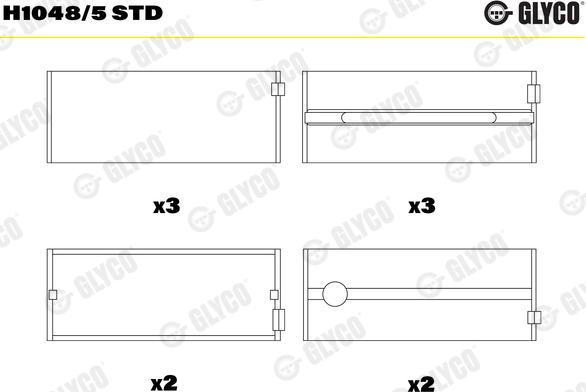 Glyco H1048/5 STD - Підшипник коленвала autocars.com.ua