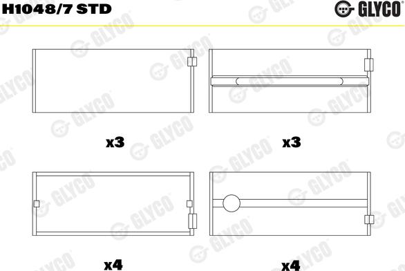 Glyco H1048/7 STD - Підшипник коленвала autocars.com.ua