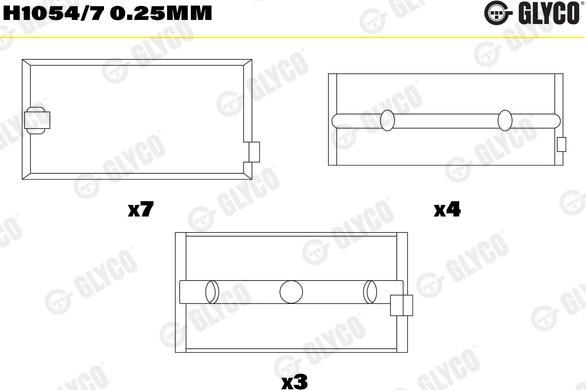 Glyco H1054/7 0.25mm - Підшипник коленвала autocars.com.ua