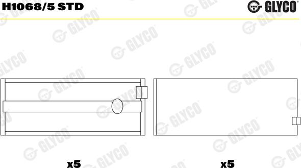 Glyco H1068/5 STD - Підшипник коленвала autocars.com.ua