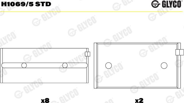 Glyco H1069/5 STD - Підшипник коленвала autocars.com.ua