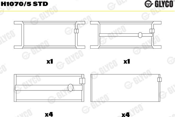 Glyco H1070/5 STD - Підшипник коленвала autocars.com.ua